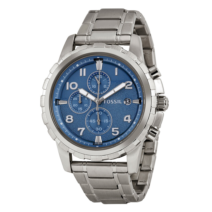 Fossil Dean Chronograph Blue Dial Stainless Steel Men's Watch FS5023