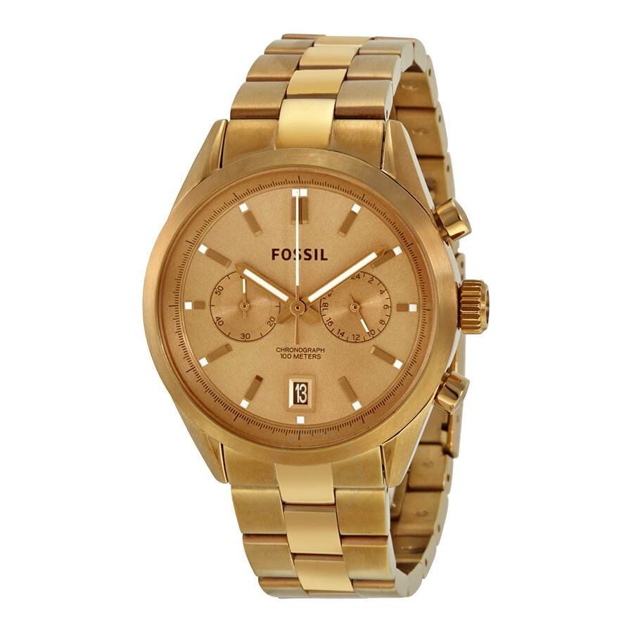 Fossil Del Rey Champagne Chronograph Dial Gold-Tone ...