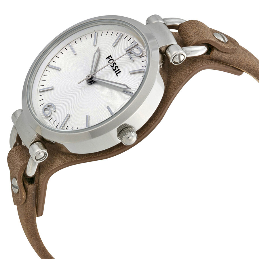Fossil Silver Dial Tan Leather Ladies Watch ES3060 Fossil Watches