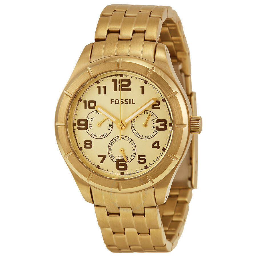 Fossil Ivory Dial Gold-tone Stainless Steel Unisex Watch BQ1409 ...