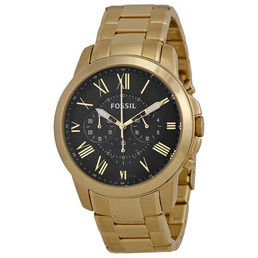 Fossil Grant Chronograph Brown Dial Gold-tone Men's Watch FS4815