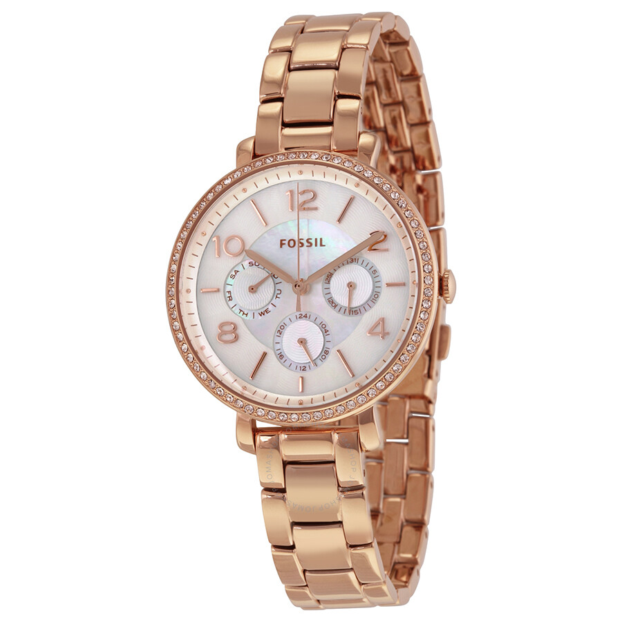 Fossil Jacqueline MultiFunction Mother of Pearl Dial Rose Goldtone