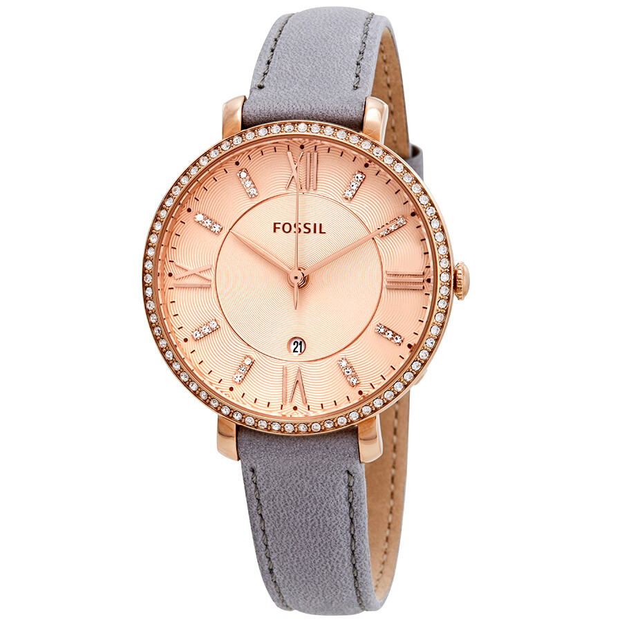 Fossil Jacqueline Rose Gold Crystal Dial Ladies Watch ES4304