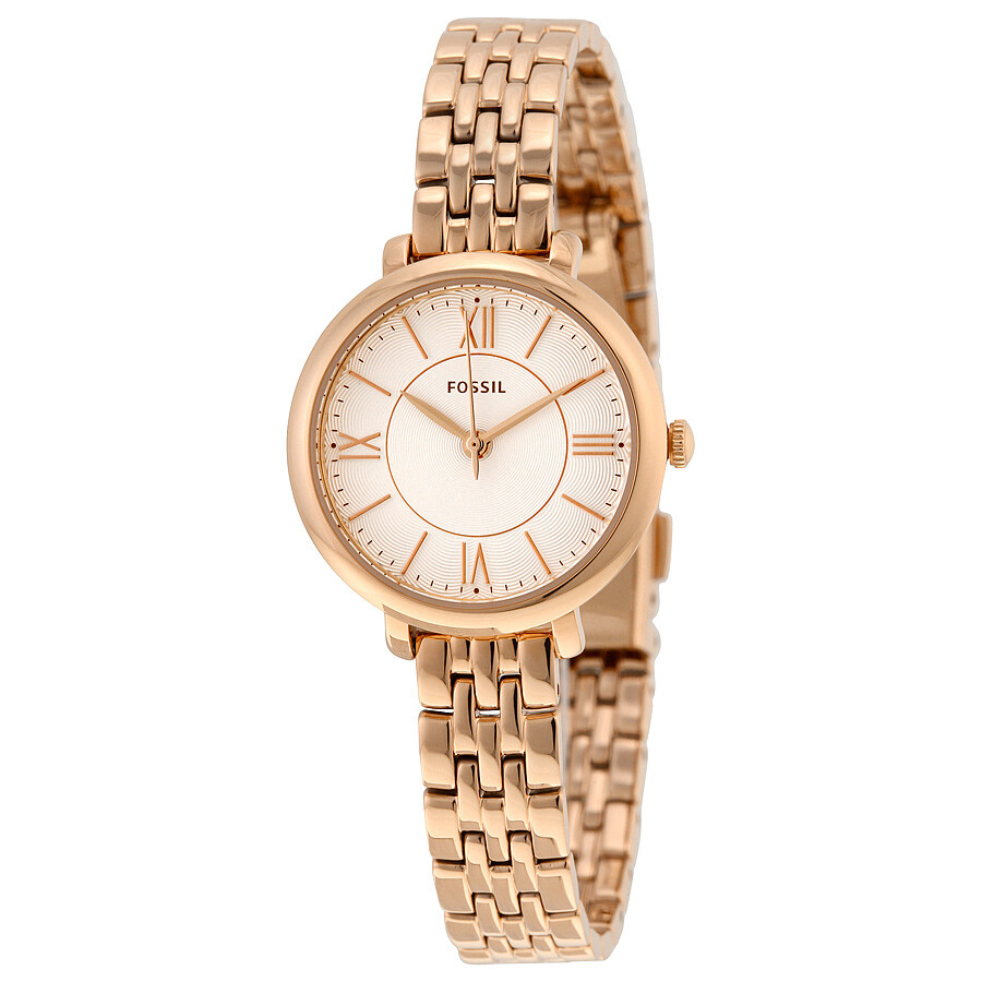 Fossil Jacqueline Silver Dial Rose Goldtone Ladies Watch ES3799