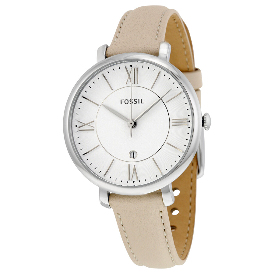 Fossil Jacqueline White Dial Ladies Leather Watch ES3793 Jacqueline