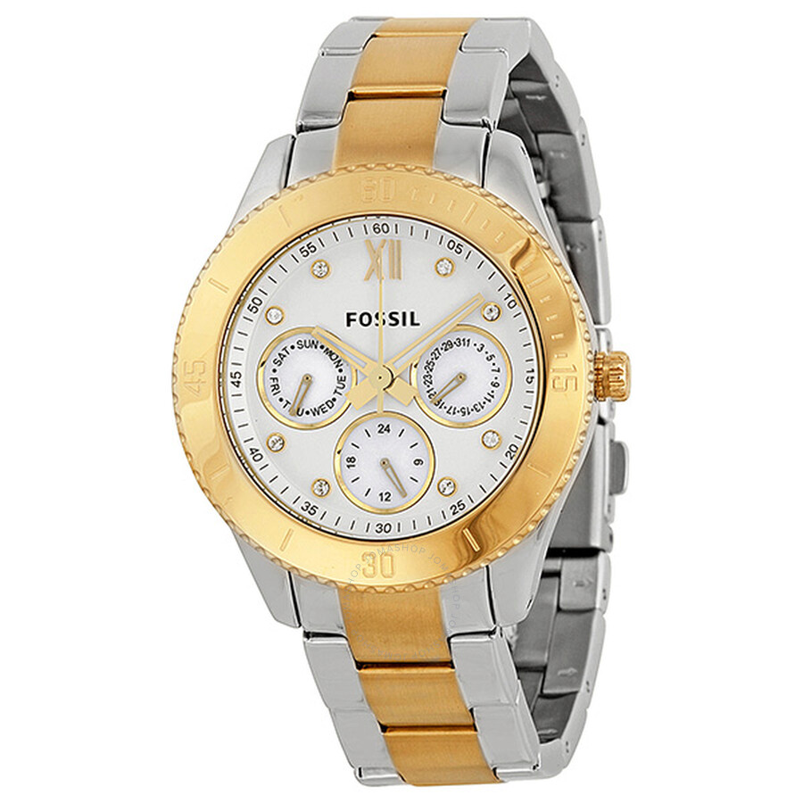 Fossil Stella Multi-Function Two-Tone Stainless Steel Ladies Watch ...