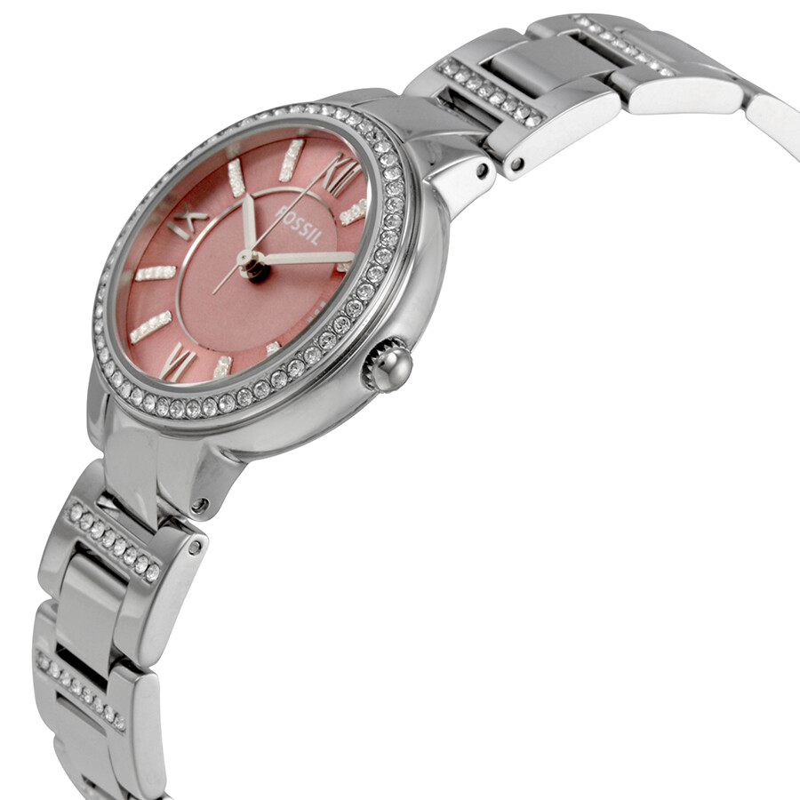 Fossil Virginia Pink Dial Stainless Steel Ladies Watch ES3504
