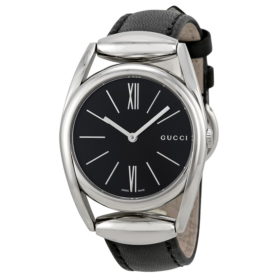 【jomashop】 gucci 139 horsebit black dial black