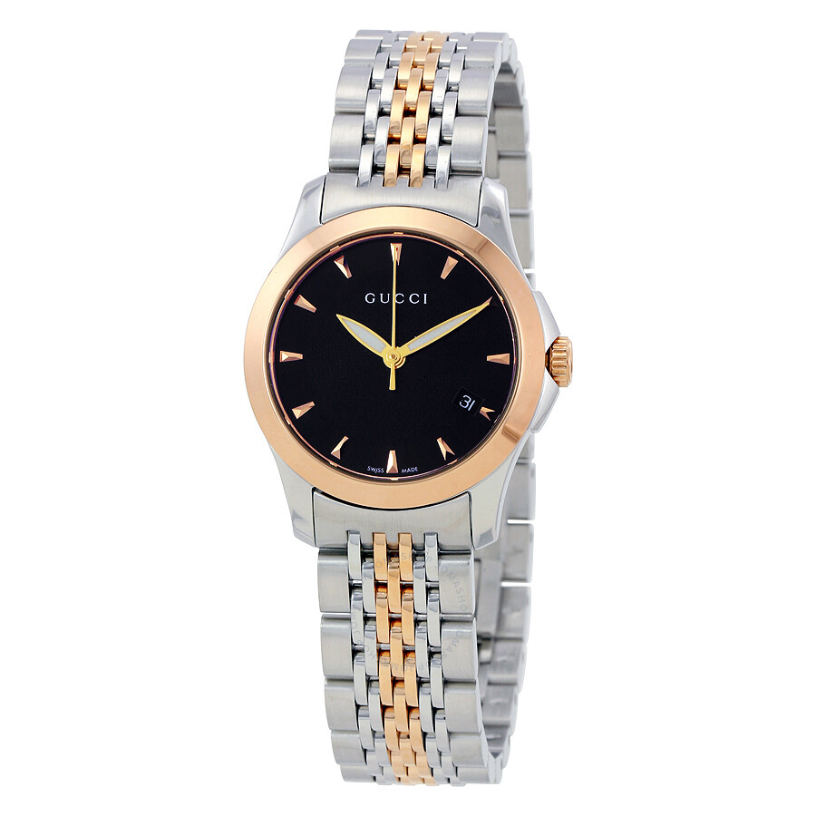 Gucci Timeless Black Dial Two-tone Stainless Steel Ladies Watch YA126512 - G-Timeless - Gucci ...