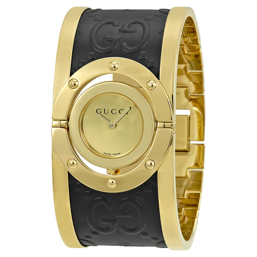 Gucci Twirl Gold Dial Ladies Two Tone Bangle Watch YA112444 Twirl