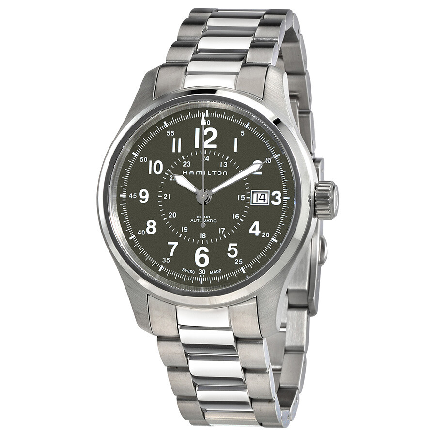 Hamilton Khaki Field Green Dial Stainless Steel Men's Watch H70595163 Khaki Field Hamilton