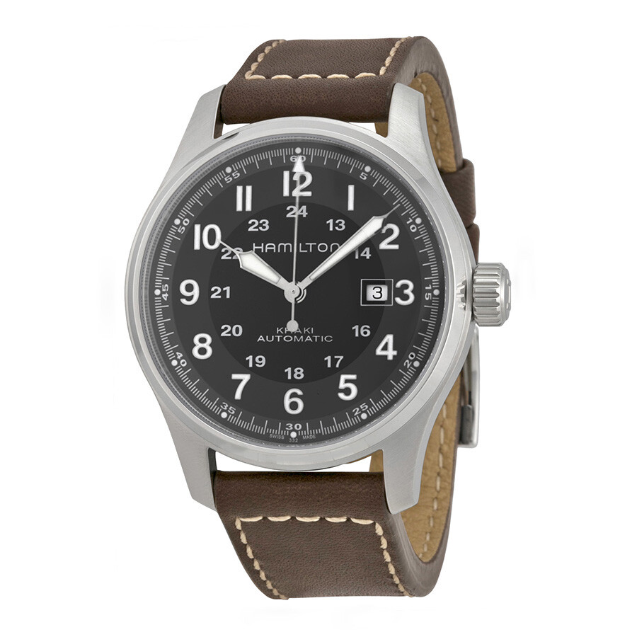 【jomashop】 hamilton khaki officers automatic black