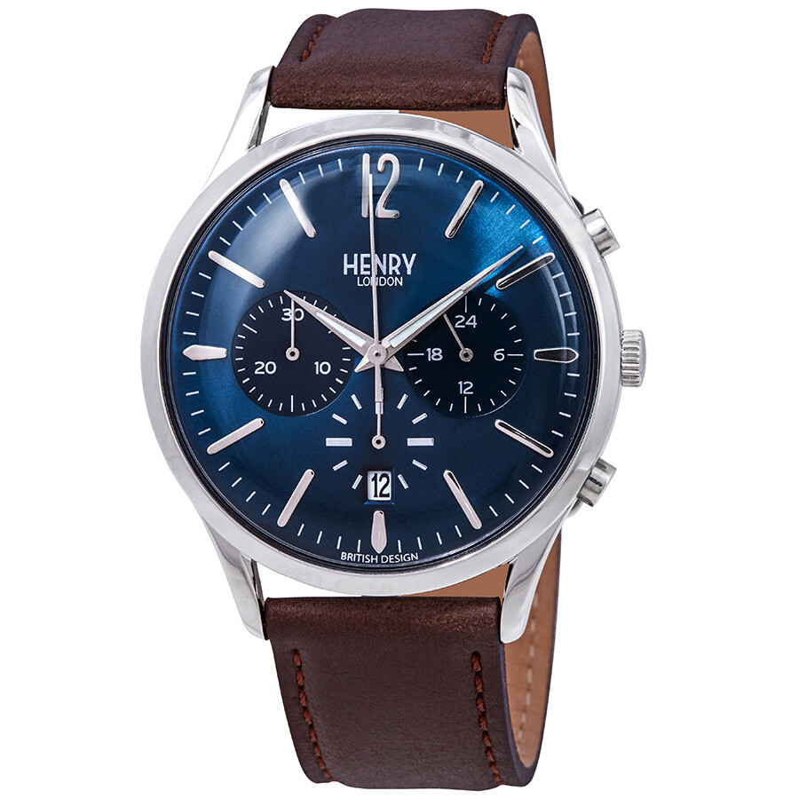 Henry London Knightsbridge Chronograph Blue Dial Men's Watch HL41CS
