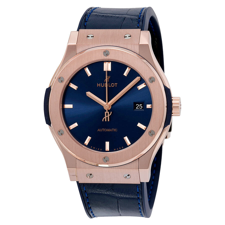 Hublot Classic Fusion Blue Sunray Dial 18k Rose Gold Automatic Men's