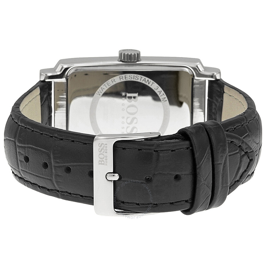 Hugo Boss Black Dial Black Leather Strap Men's Watch 1512352 Hugo