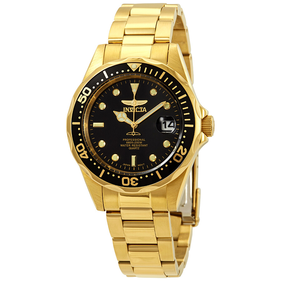 Invicta Pro Diver Black Dial Yellow Goldplated Men's Watch 8936 Pro