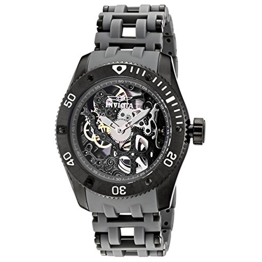 Invicta Sea Spider Mechanical Skeleton Dial Grey Polyurethane Men's