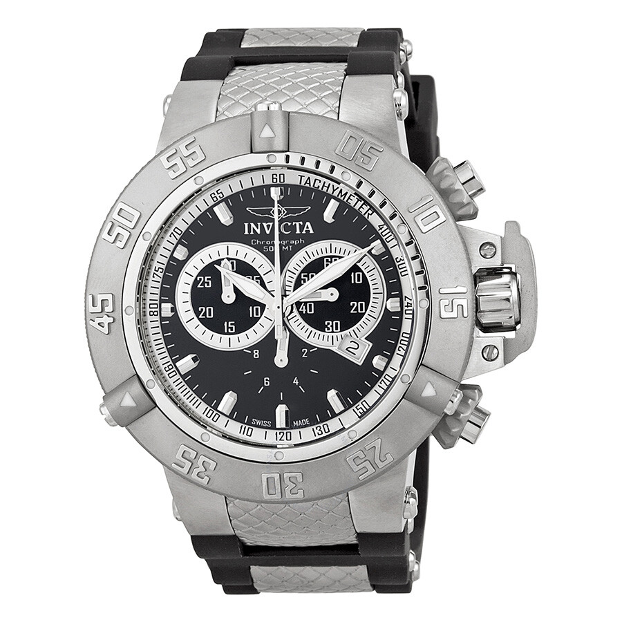 Invicta Subaqua Collection Black Dial Stainless Steel Chronograph Men's