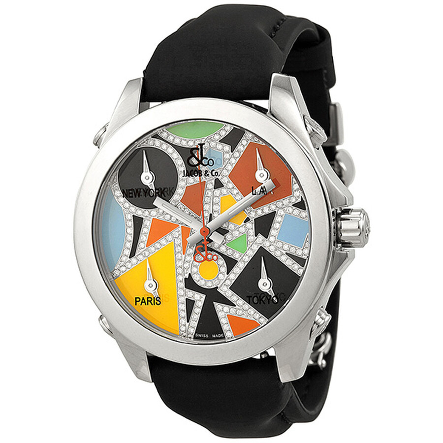 Jacob and Company Five Time Zone DiamondAccented MultiColored Dial
