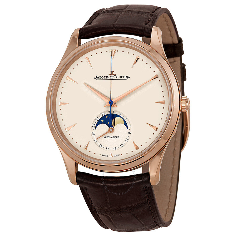 Jaeger LeCoultre Master Ultra Thin Moonphase Ivory Dial Brown Leather ...