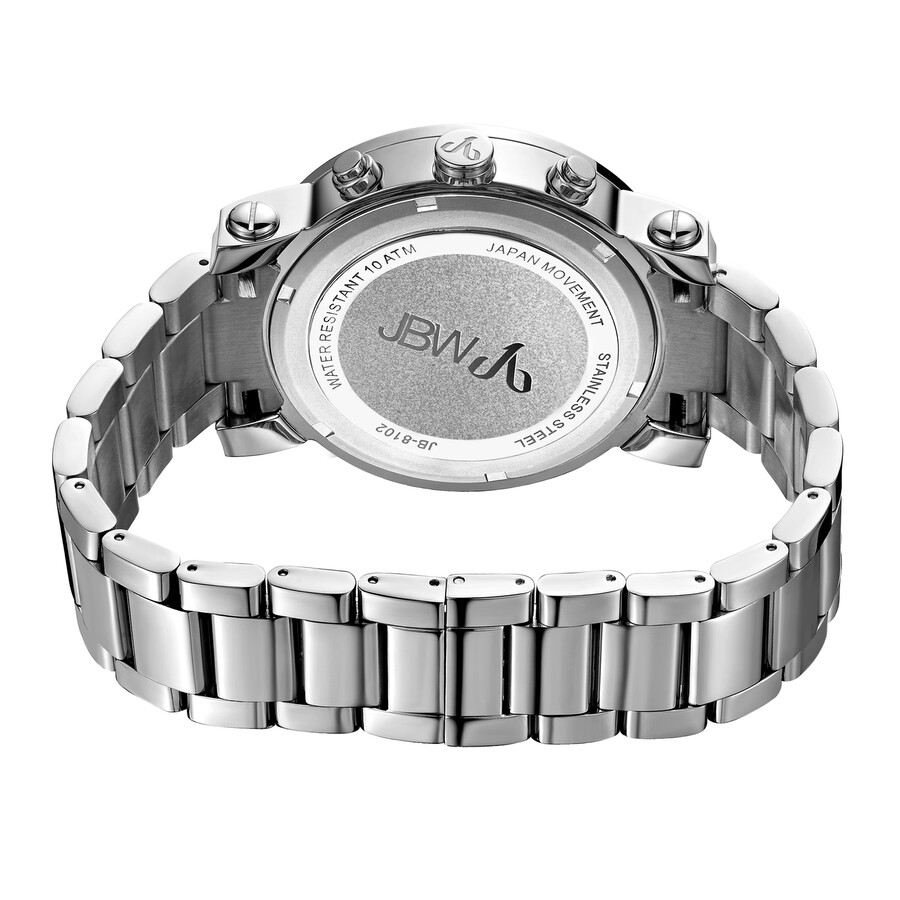 JBW Victor Steel Case Silvertone Crystal Embedded Chronograph Dial Men