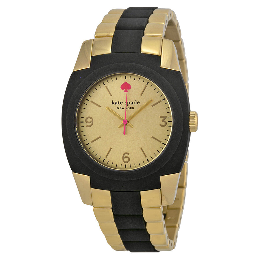 Kate Spade Skyline Champagne Dial Goldplated Stainless Steel and Black