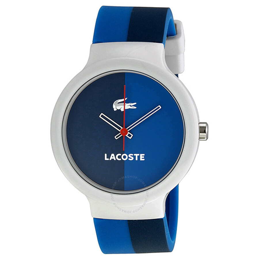 Lacoste GOA Navy and Blue Dial White Plastic Unisex Watch 2020035 ...