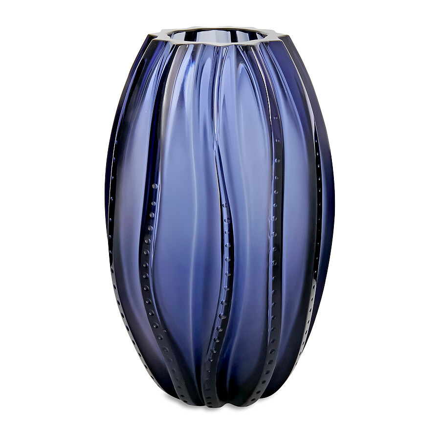 Lalique Medusa Vase Small Size in Midnight Blue Crystal Lalique