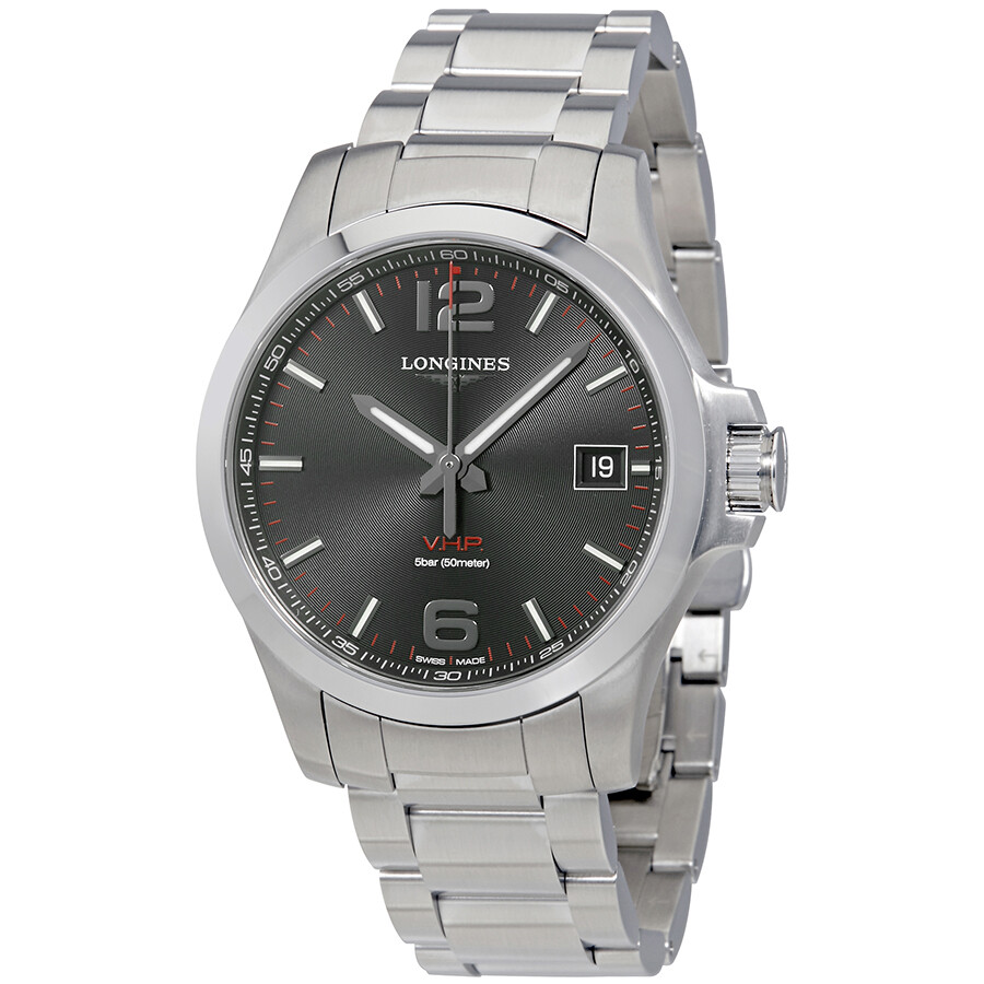 Longines Conquest V.H.P. Perpetual Black Dial Men's Watch L37164566