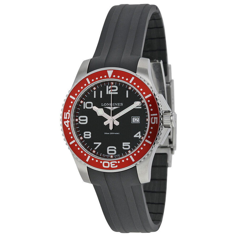 Longines Hydroconquest Black Dial Rubber Strap Men's Watch L36884592 - HydroConquest - Longines 