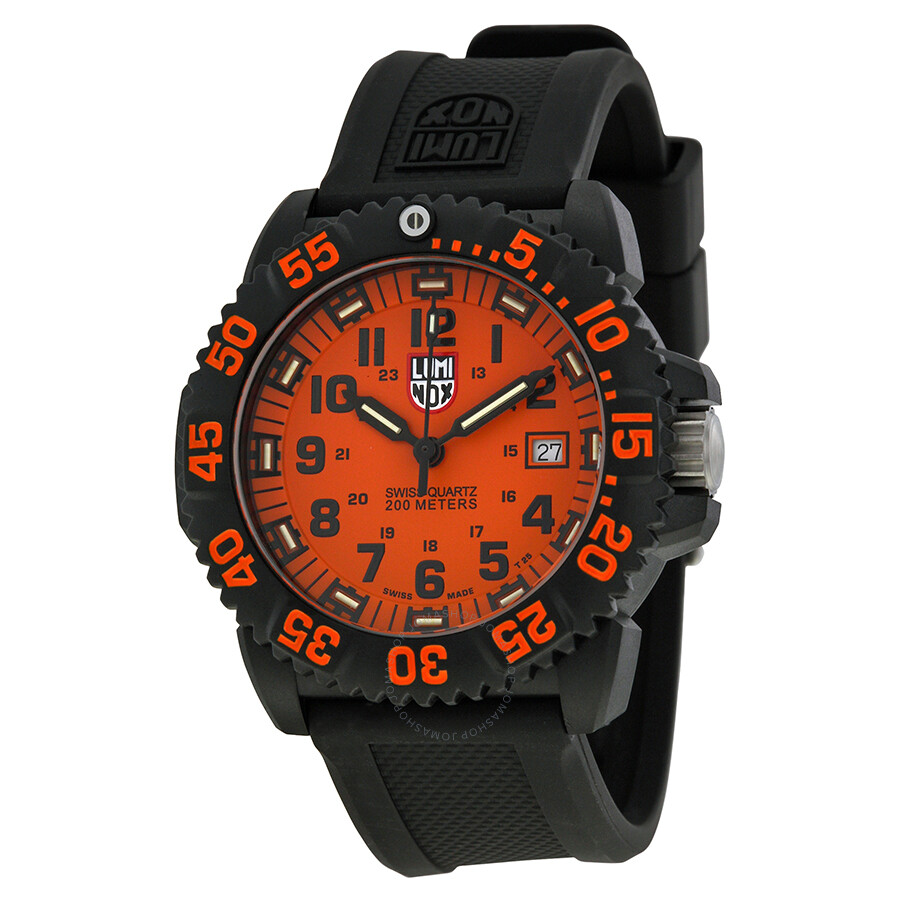 Luminox Navy Seal Colormark Orange Dial Black Polyurethane ...