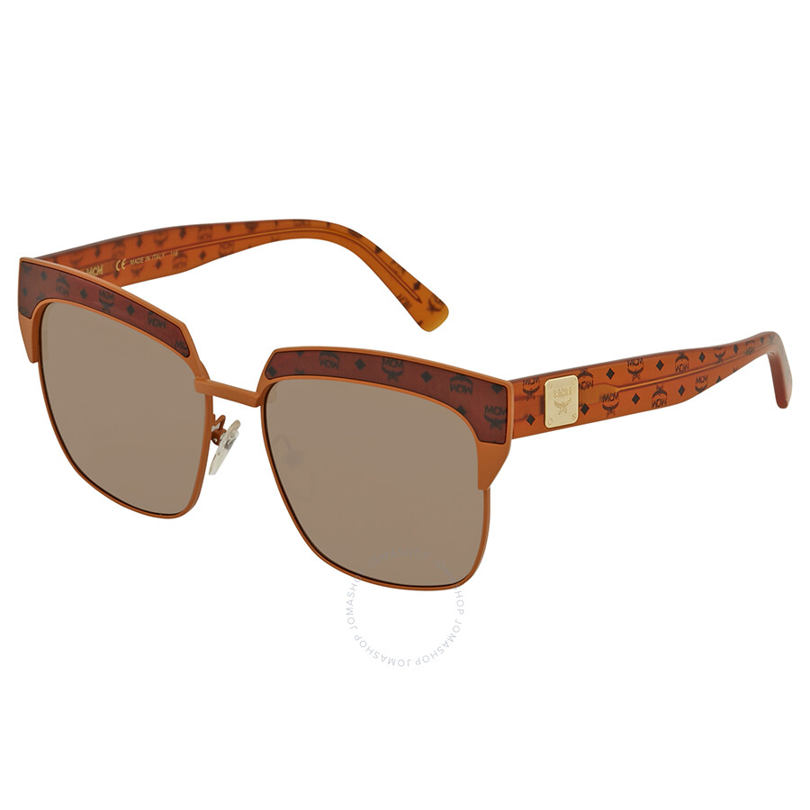 MCM Brown Rectangular Sunglasses MCM102S 255 56 MCM Sunglasses