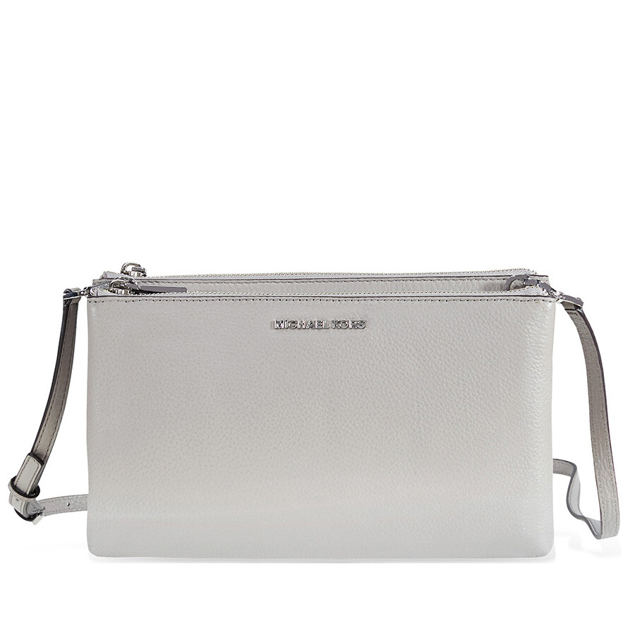 Michael Kors Adele DoubleZip Crossbody Bag Pearl Grey Adele