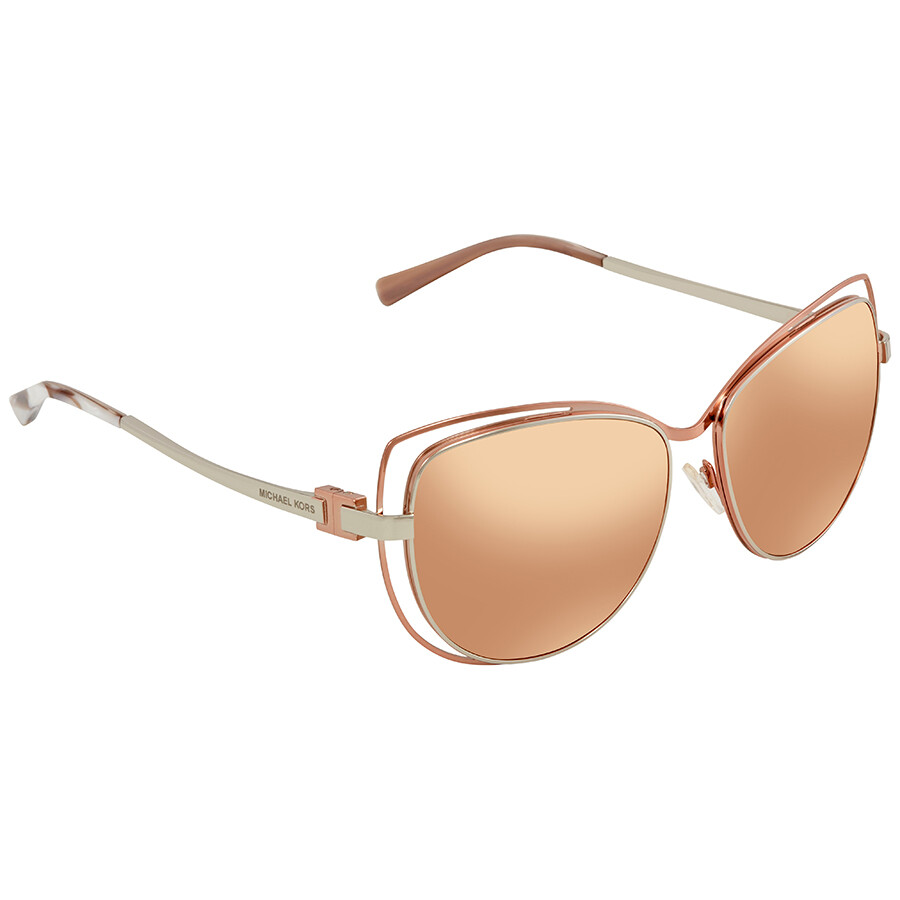 Michael Kors Audrina Rose Gold Flash Cat Eye Ladies Sunglasses MK1013