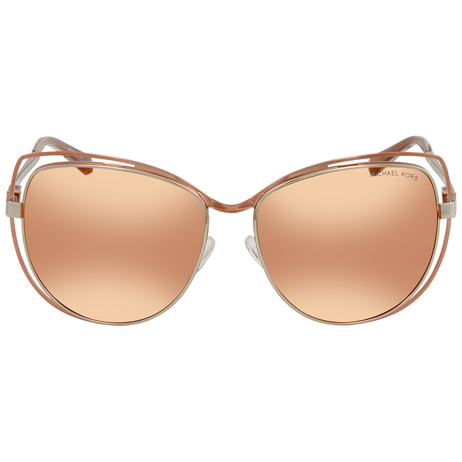 Michael Kors Audrina Rose Gold Flash Cat Eye Ladies Sunglasses Mk1013