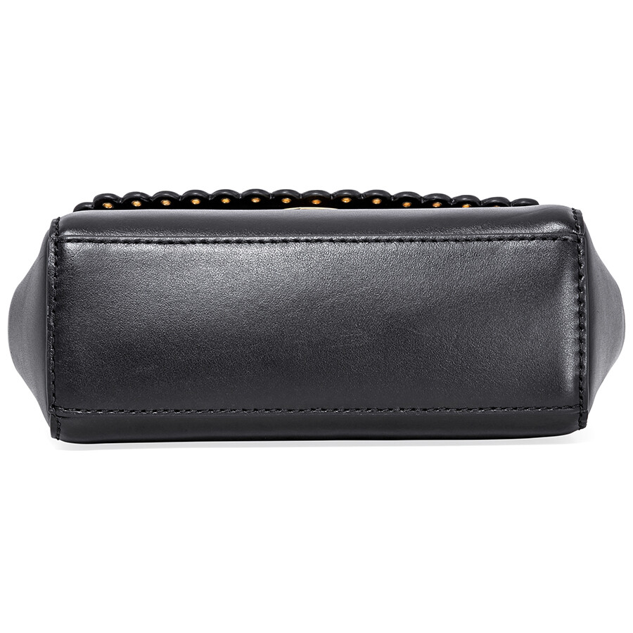 Michael Kors Ava ExtraSmall Scalloped Leather Crossbody Black Ava