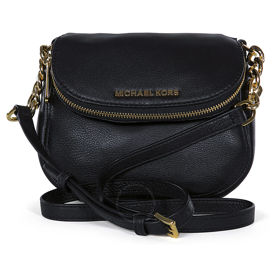 Michael Kors Bedford Flap Black Leather Crossbody Bag - Bedford - Michael Kors Handbags ...