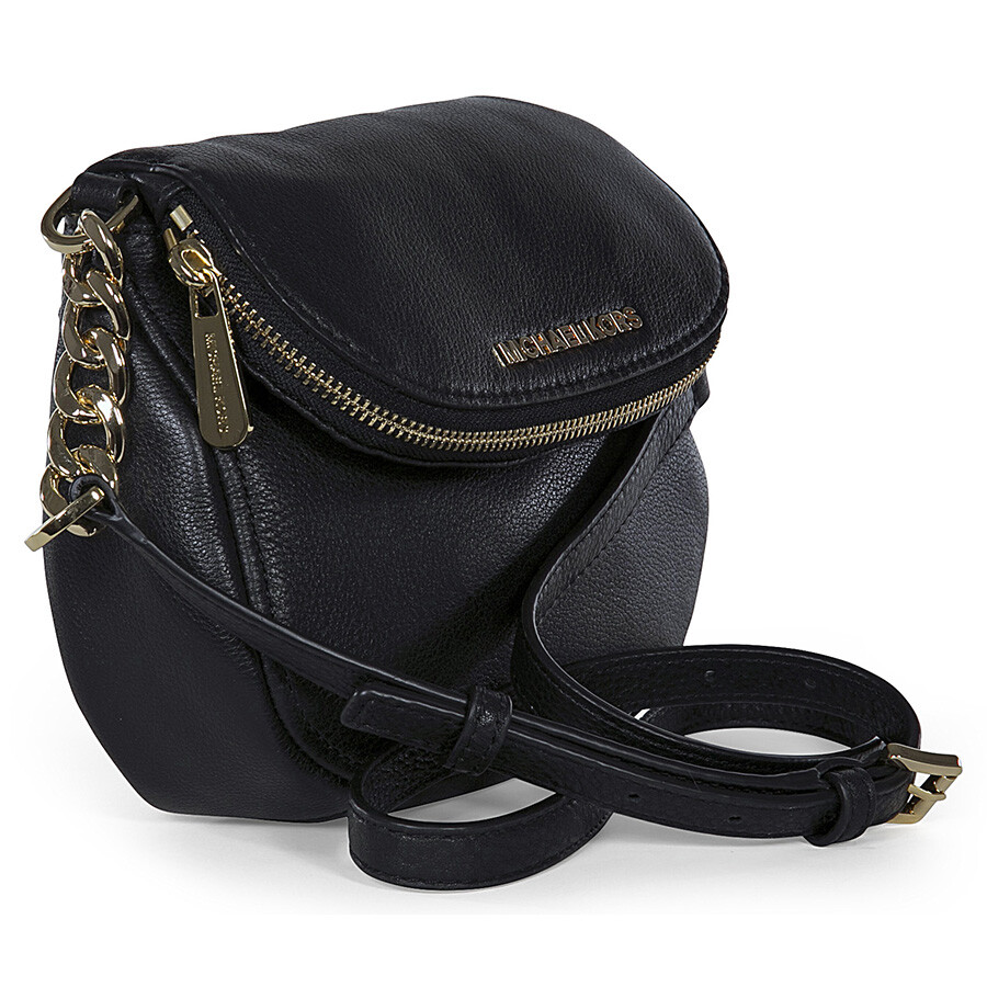 Michael Kors Bedford Flap Black Leather Crossbody Bag Bedford