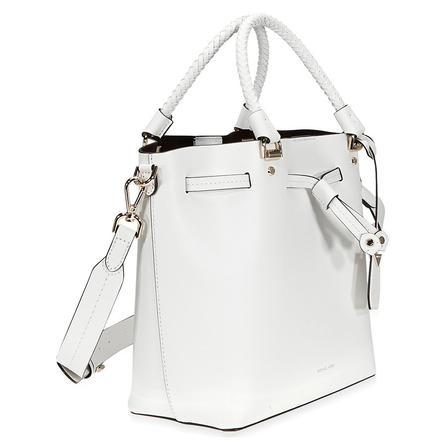 Michael Kors Blakely Medium Bucket Bag Optic White Michael Kors