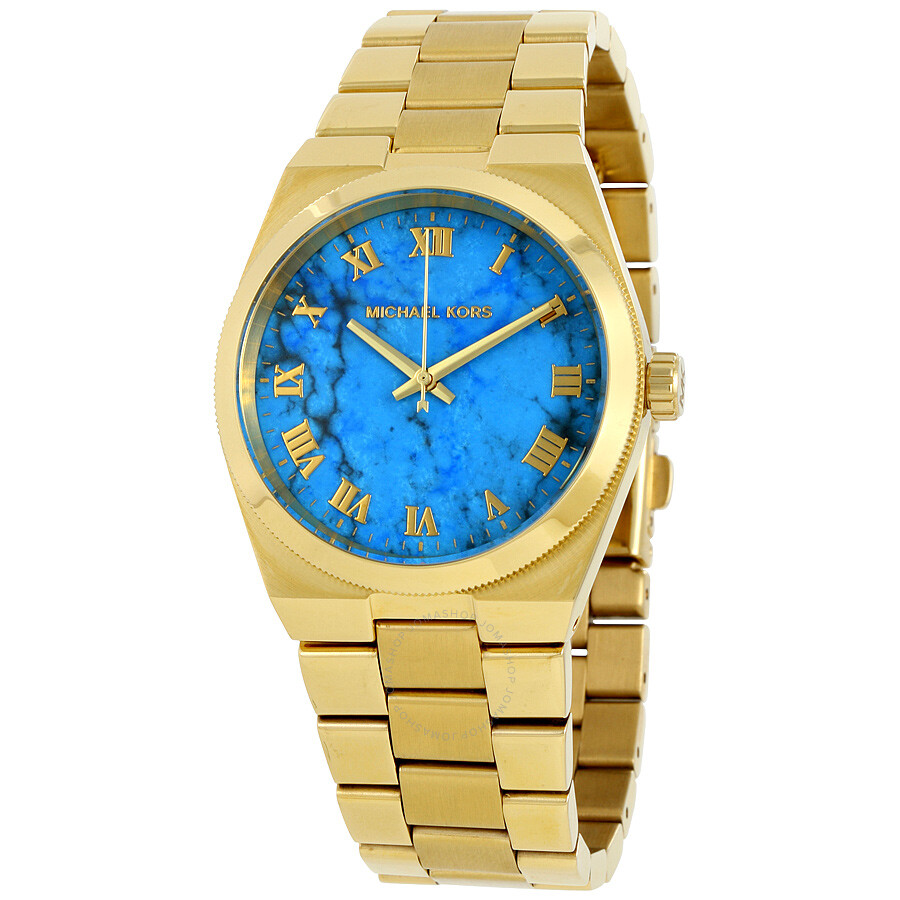 Michael Kors Channing Turquoise Dial Gold-tone Ladies Watch MK5894 ...