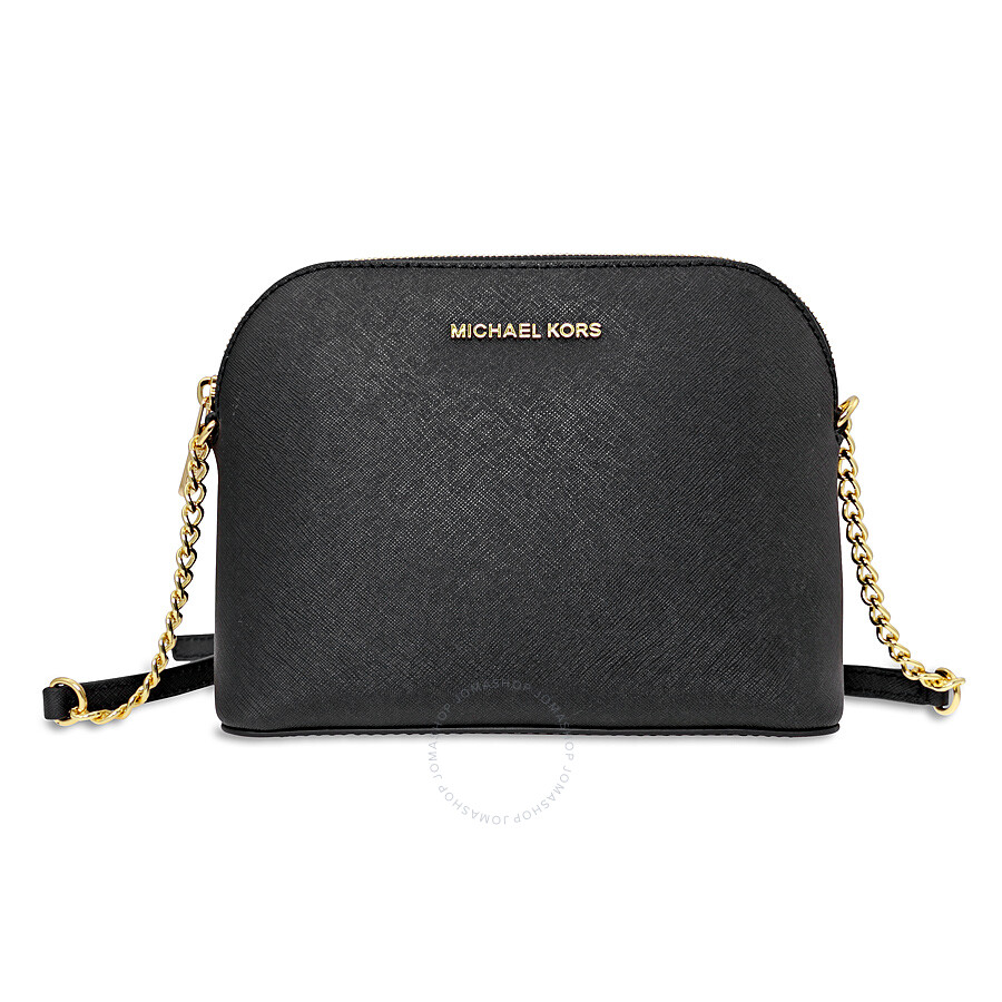 Michael Kors Cindy Large Saffiano Leather Crossbody - Black - Jet Set - Michael Kors Handbags ...