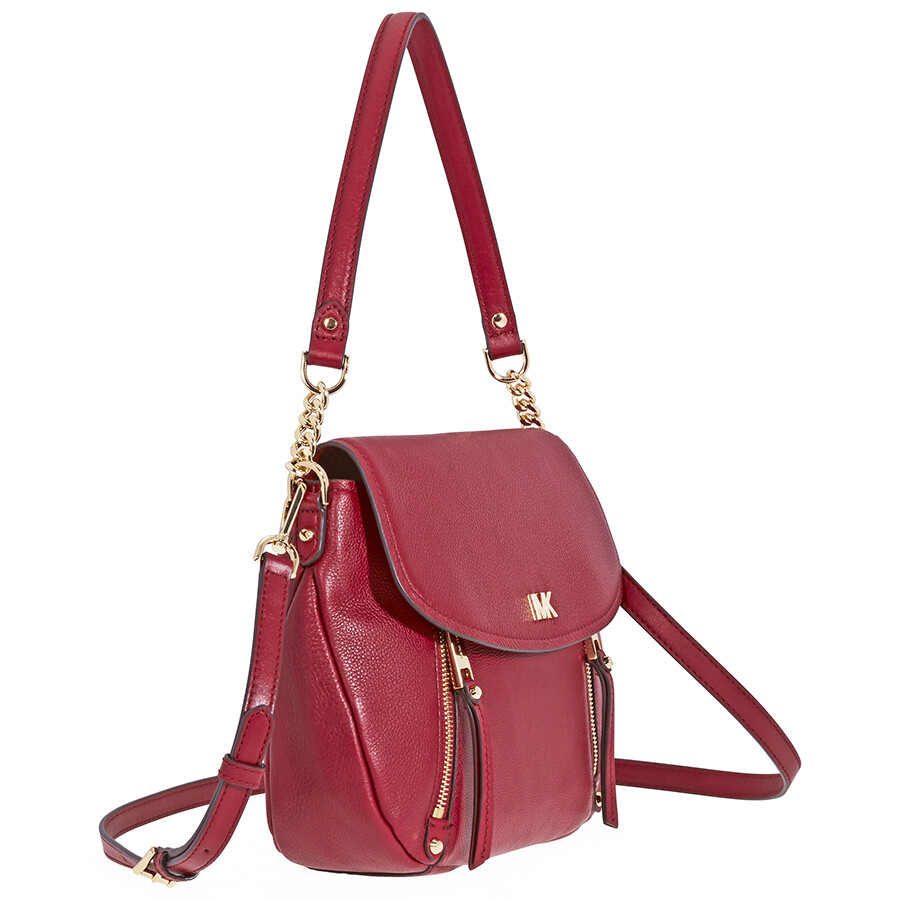 Michael Kors Evie Medium Learher Shoulder Bag Maroon Michael Kors