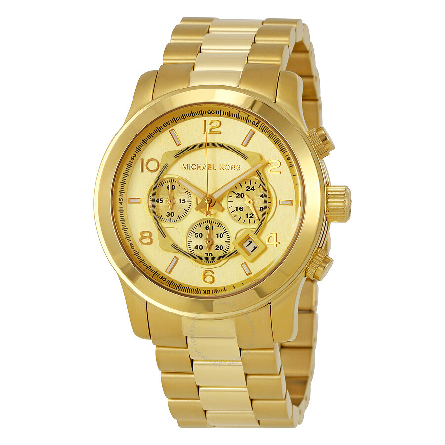 Michael Kors Runway Chronograph Champagne Dial Men's Watch MK8077