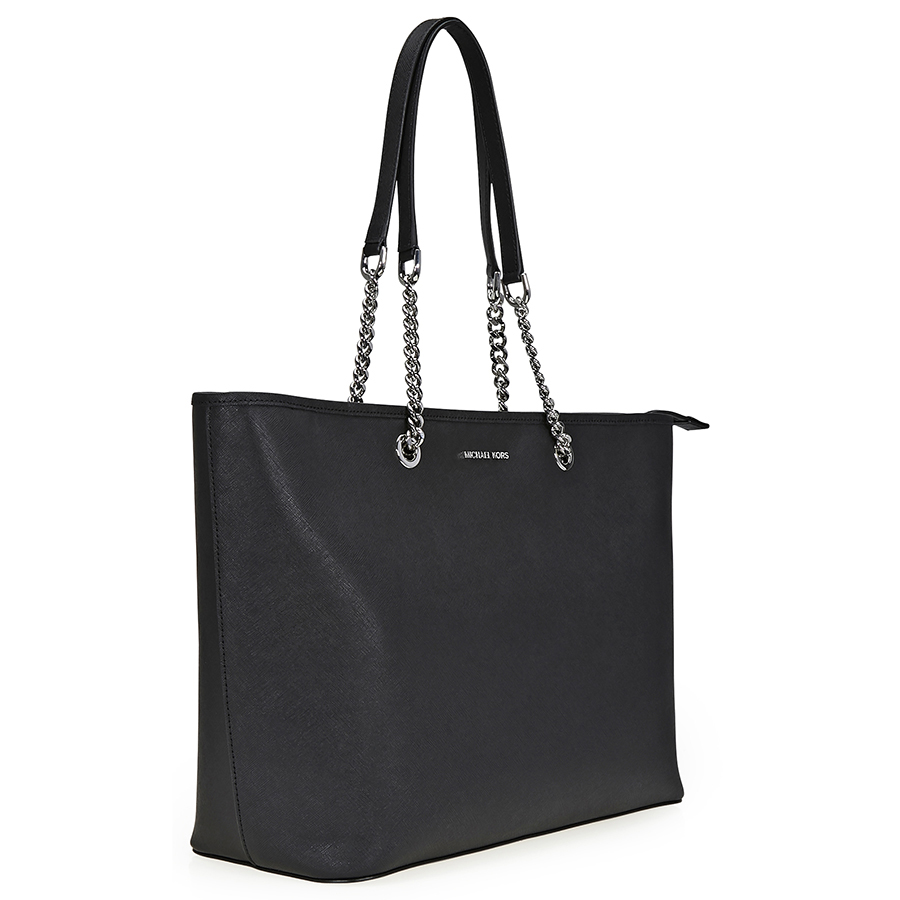Michael Kors Jet Set Saffiano Leather Tote - Black - Jomashop