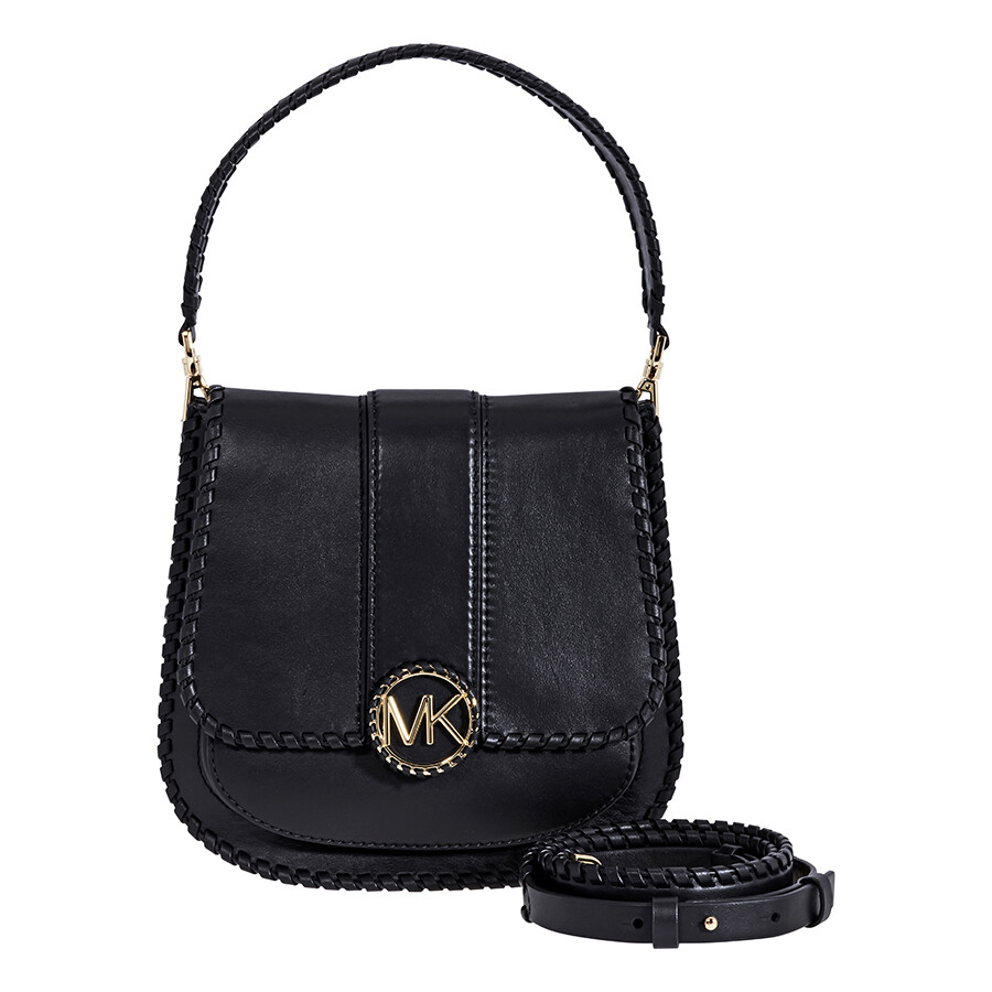 Michael Kors Lillie Medium Leather Messenger Bag Black Michael Kors