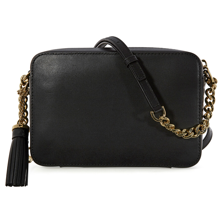 Michael Kors Medium Ginny Heart Studded Camera Bag Black Ginny