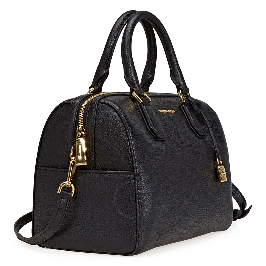 Michael Kors Medium Leather Duffel Bag - Black - Michael Kors Handbags ...