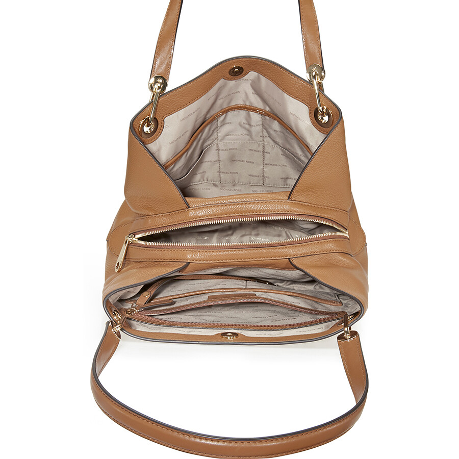 Michael Kors Raven Large Leather Shoulder Bag Acorn Raven Michael