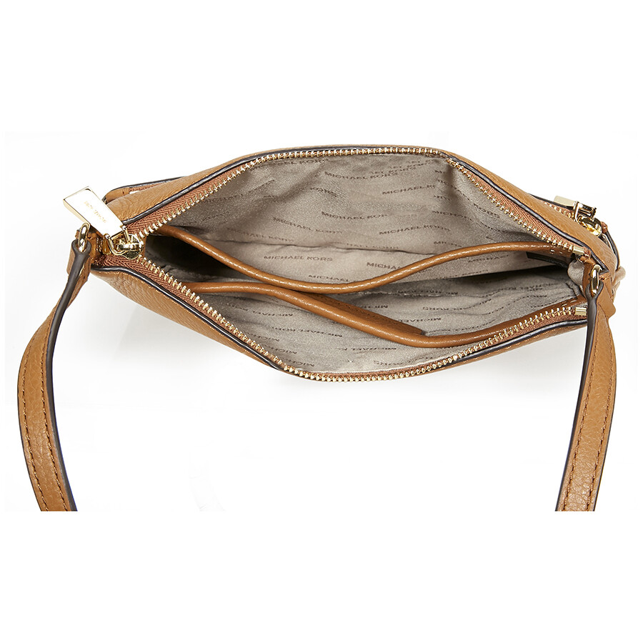 Michael Kors Riley Small Flat Leather Crossbody Acorn