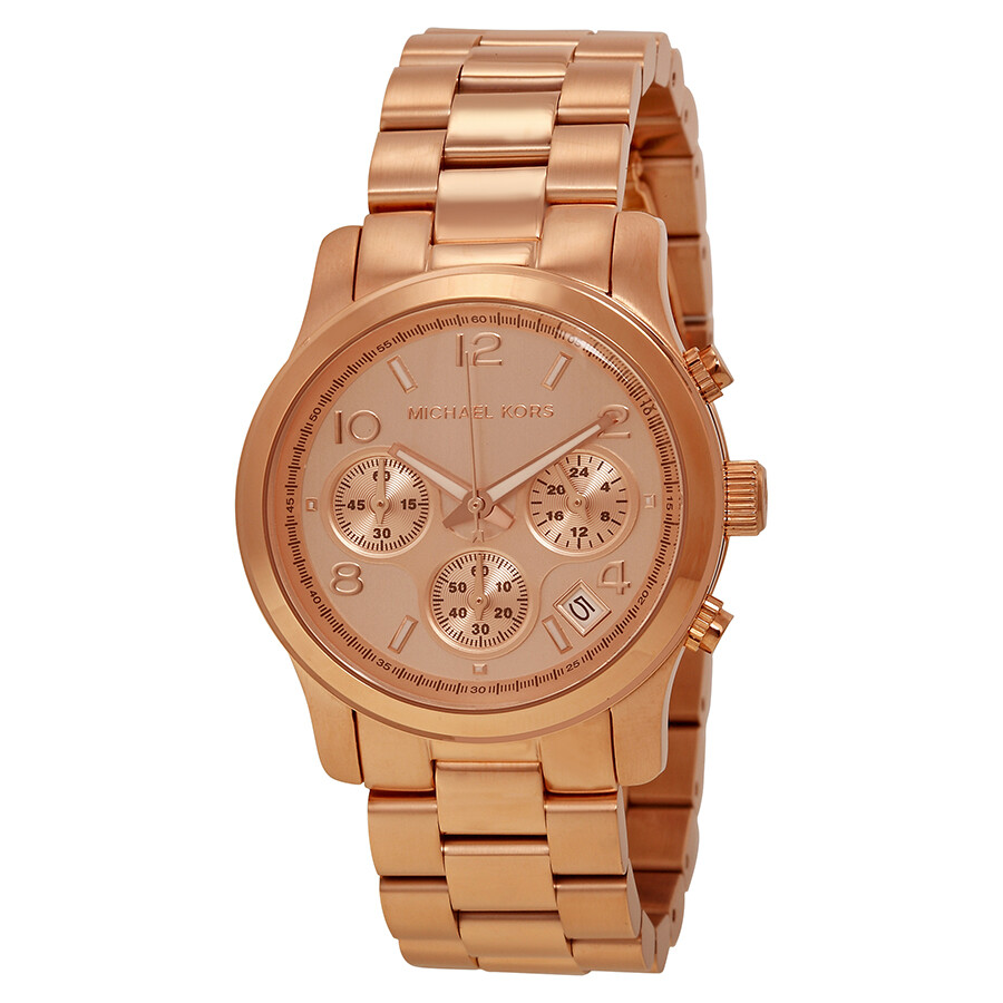 jomashopmichaelkorsrunwaychronographgolddialladieswatch